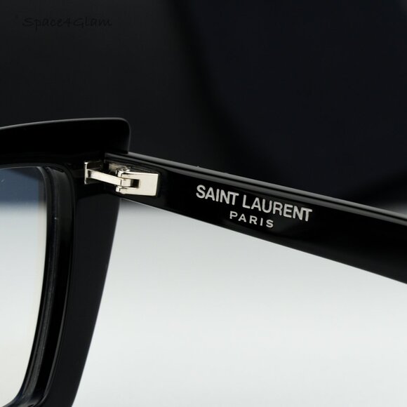 BRAND NEW Saint Laurent Women Eyeglasses Black Demo Cat Eye SL657 OPT 001 - Picture 7 of 9